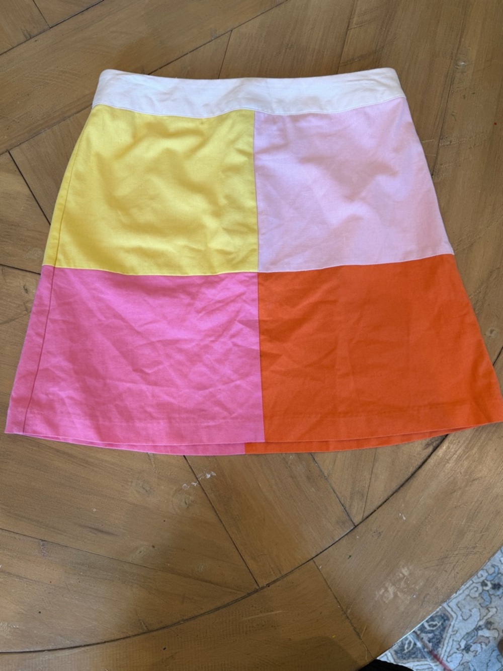 Julie Brown Colorblock A-Line Mini Skirt in Yellow, Pink & Orange Size 4